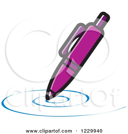 Clipart of a Purple Writing Pen Icon - Royalty Free Vector Illustration by Lal Perera