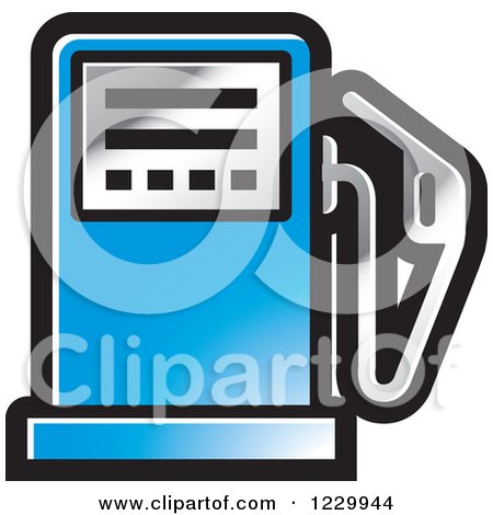 Clipart of a Blue Gas Pump Icon - Royalty Free Vector Illustration by Lal Perera