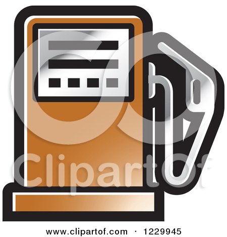 Clipart of a Brown Gas Pump Icon - Royalty Free Vector Illustration by Lal Perera