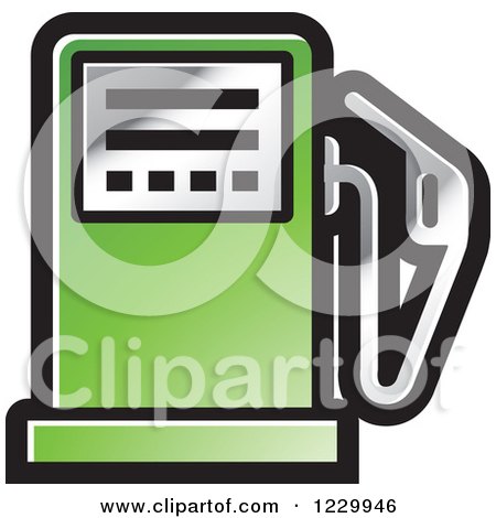 Clipart of a Green Gas Pump Icon - Royalty Free Vector Illustration by Lal Perera
