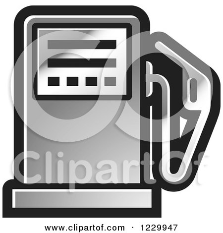 Clipart of a Silver Gas Pump Icon - Royalty Free Vector Illustration by Lal Perera
