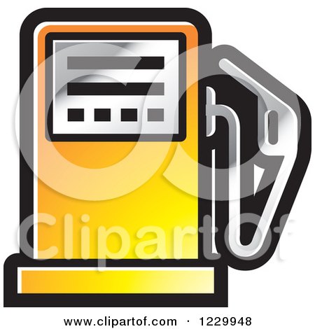 Clipart of a Gradient Orange Gas Pump Icon - Royalty Free Vector Illustration by Lal Perera