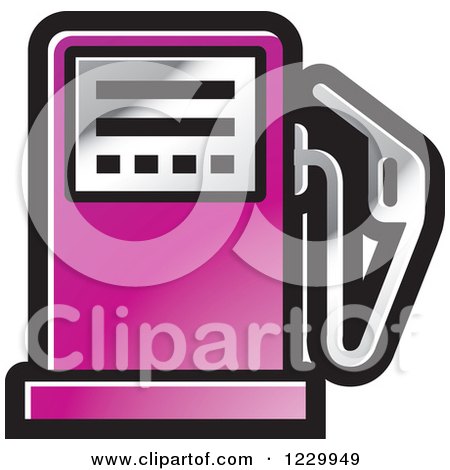 Clipart of a Purple Gas Pump Icon - Royalty Free Vector Illustration by Lal Perera