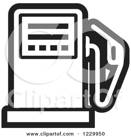 Clipart of a Black and White Gas Pump Icon - Royalty Free Vector Illustration by Lal Perera