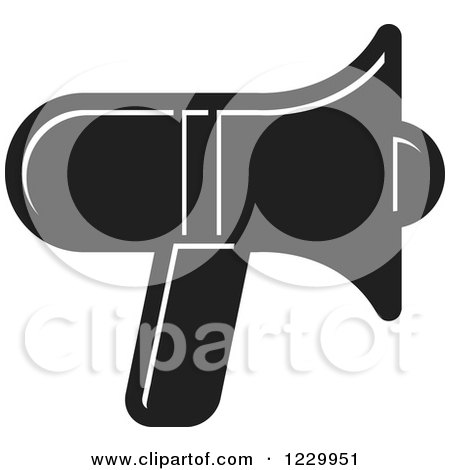 Clipart of a Black Megaphone Icon - Royalty Free Vector Illustration by Lal Perera