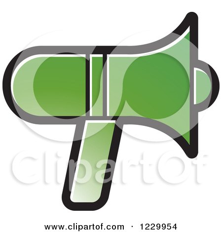 Clipart of a Green Megaphone Icon - Royalty Free Vector Illustration by Lal Perera
