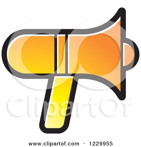 Clipart of a Gradient Orange Megaphone Icon - Royalty Free Vector Illustration by Lal Perera