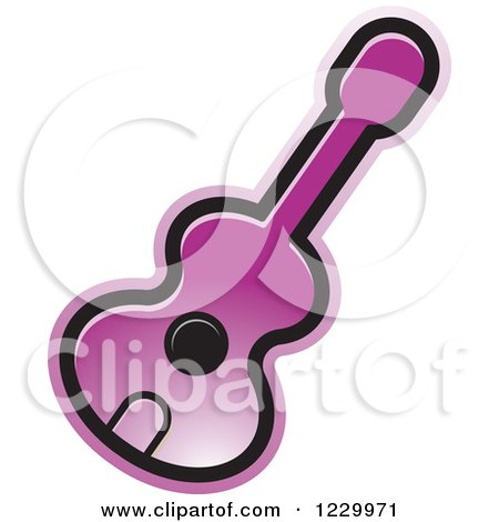 Clipart of a Purple Guitar Icon - Royalty Free Vector Illustration by Lal Perera