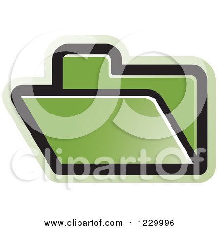 Clipart of a Green File Folder Icon - Royalty Free Vector Illustration by Lal Perera