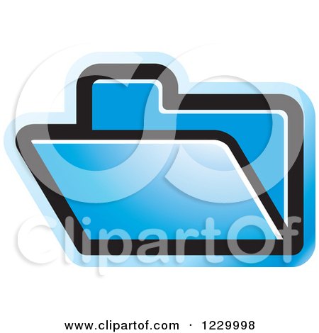 Clipart of a Blue File Folder Icon - Royalty Free Vector Illustration by Lal Perera