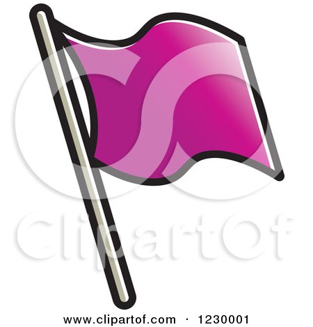 Clipart of a Purple Waving Flag Icon - Royalty Free Vector Illustration by Lal Perera