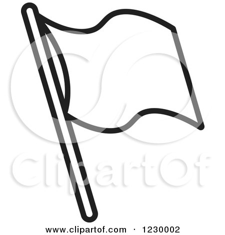 Clipart of a Black and White Waving Flag Icon - Royalty Free Vector Illustration by Lal Perera