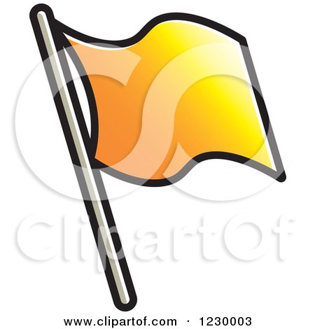 Clipart of a Gradient Orange Waving Flag Icon - Royalty Free Vector Illustration by Lal Perera
