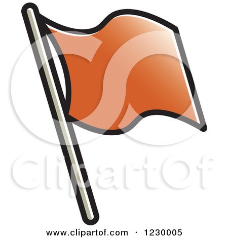 Clipart of a Brown Waving Flag Icon - Royalty Free Vector Illustration by Lal Perera