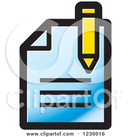 Clipart of a Blue Enrollment Document Icon - Royalty Free Vector Illustration by Lal Perera