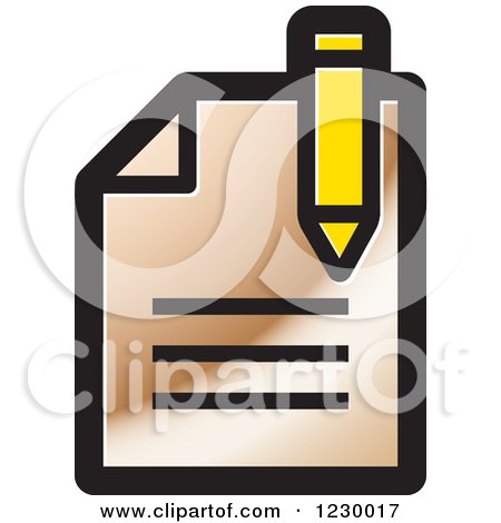 Clipart of a Bronze Enrollment Document Icon - Royalty Free Vector Illustration by Lal Perera