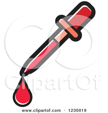 Clipart of a Red Eye Dropper Icon - Royalty Free Vector Illustration by Lal Perera
