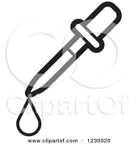 Clipart of a Black and White Eye Dropper Icon - Royalty Free Vector Illustration by Lal Perera