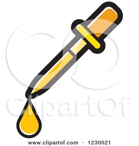 Clipart of a Yellow Eye Dropper Icon - Royalty Free Vector Illustration by Lal Perera