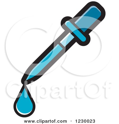 Clipart of a Blue Eye Dropper Icon - Royalty Free Vector Illustration by Lal Perera