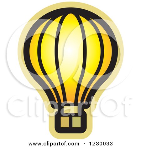 Clipart of a Yellow Hot Air Balloon Icon - Royalty Free Vector Illustration by Lal Perera