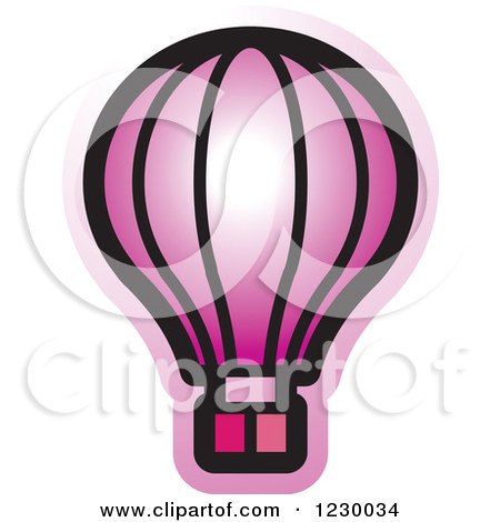 Clipart of a Purple Hot Air Balloon Icon - Royalty Free Vector Illustration by Lal Perera