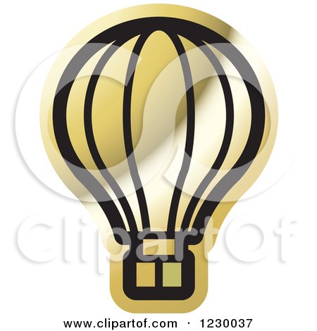 Clipart of a Golden Hot Air Balloon Icon - Royalty Free Vector Illustration by Lal Perera