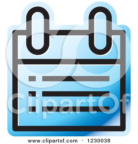 Clipart of a Blue Calendar or Chart Icon - Royalty Free Vector Illustration by Lal Perera