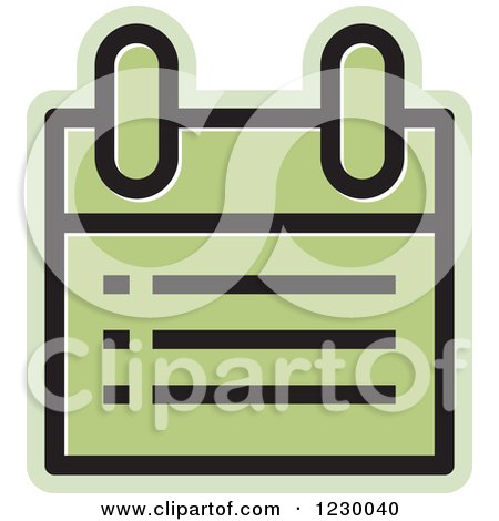Clipart of a Green Calendar or Chart Icon Royalty Free Vector