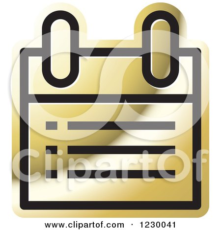 Clipart of a Golden Calendar or Chart Icon - Royalty Free Vector Illustration by Lal Perera