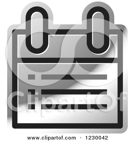 Clipart of a Silver Calendar or Chart Icon - Royalty Free Vector Illustration by Lal Perera