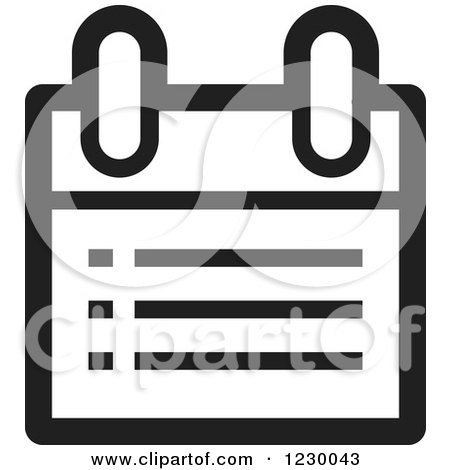 Clipart of a Black and White Calendar or Chart Icon - Royalty Free Vector Illustration by Lal Perera