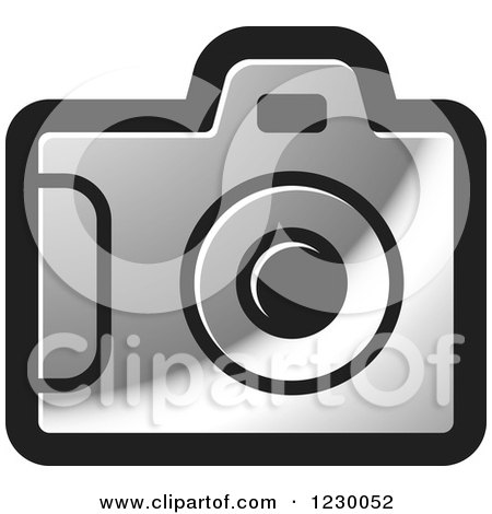 Clipart of a Silver Camera Icon - Royalty Free Vector Illustration by Lal Perera