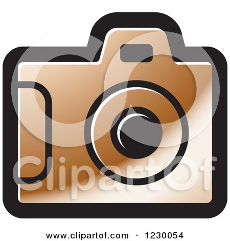 Clipart of a Bronze Camera Icon - Royalty Free Vector Illustration by Lal Perera