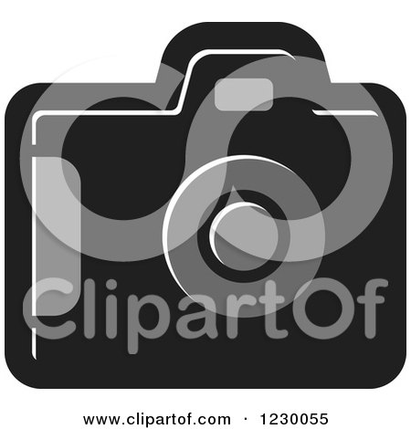Clipart of a Grayscale Camera Icon - Royalty Free Vector Illustration by Lal Perera