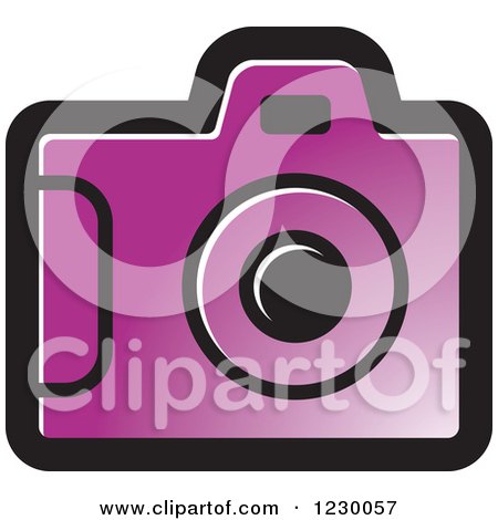 Clipart of a Purple Camera Icon - Royalty Free Vector Illustration by Lal Perera
