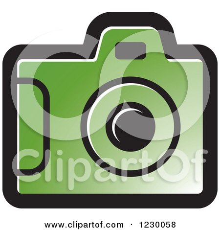 Clipart of a Green Camera Icon - Royalty Free Vector Illustration by Lal Perera