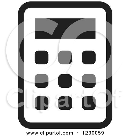 Clipart of a Black and White Calculator Icon - Royalty Free Vector Illustration by Lal Perera