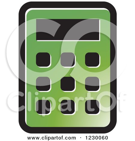 Clipart of a Green Calculator Icon - Royalty Free Vector Illustration by Lal Perera