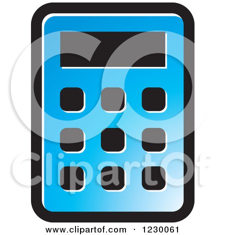 Clipart of a Blue Calculator Icon - Royalty Free Vector Illustration by Lal Perera
