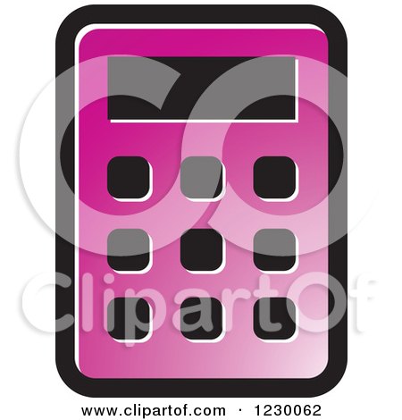 Clipart Of A Purple Calculator Icon Royalty Free Vector