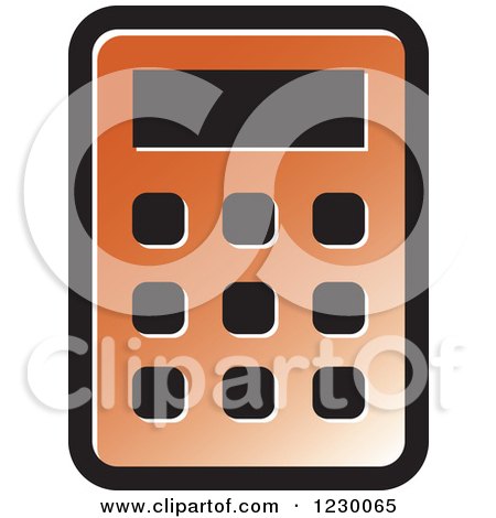 Clipart of a Brown Calculator Icon - Royalty Free Vector Illustration by Lal Perera