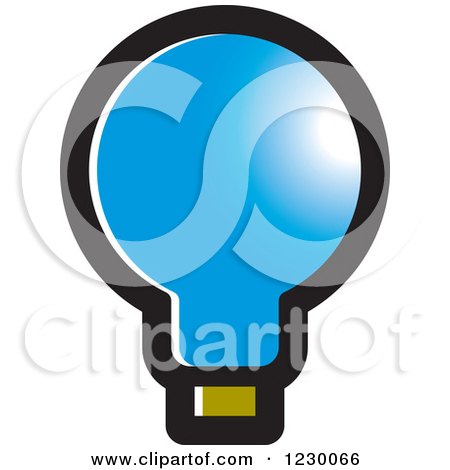 Clipart of a Blue Light Bulb Icon - Royalty Free Vector Illustration by Lal Perera
