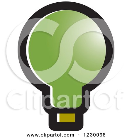 Clipart of a Green Light Bulb Icon - Royalty Free Vector Illustration by Lal Perera