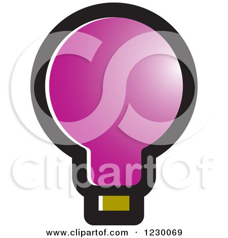 Clipart of a Purple Light Bulb Icon - Royalty Free Vector Illustration by Lal Perera