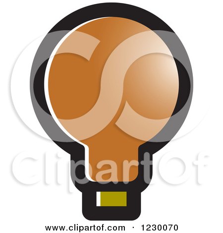 Clipart of a Brown Light Bulb Icon - Royalty Free Vector Illustration by Lal Perera