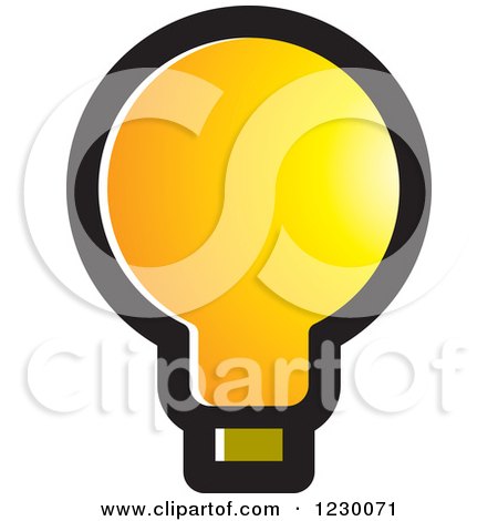 Clipart of a Yellow Light Bulb Icon - Royalty Free Vector Illustration by Lal Perera