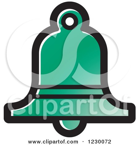 Clipart of a Turquoise Bell Icon - Royalty Free Vector Illustration by Lal Perera