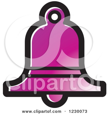 Clipart of a Purple Bell Icon - Royalty Free Vector Illustration by Lal Perera