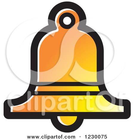 Clipart of a Gradient Orange Bell Icon - Royalty Free Vector Illustration by Lal Perera